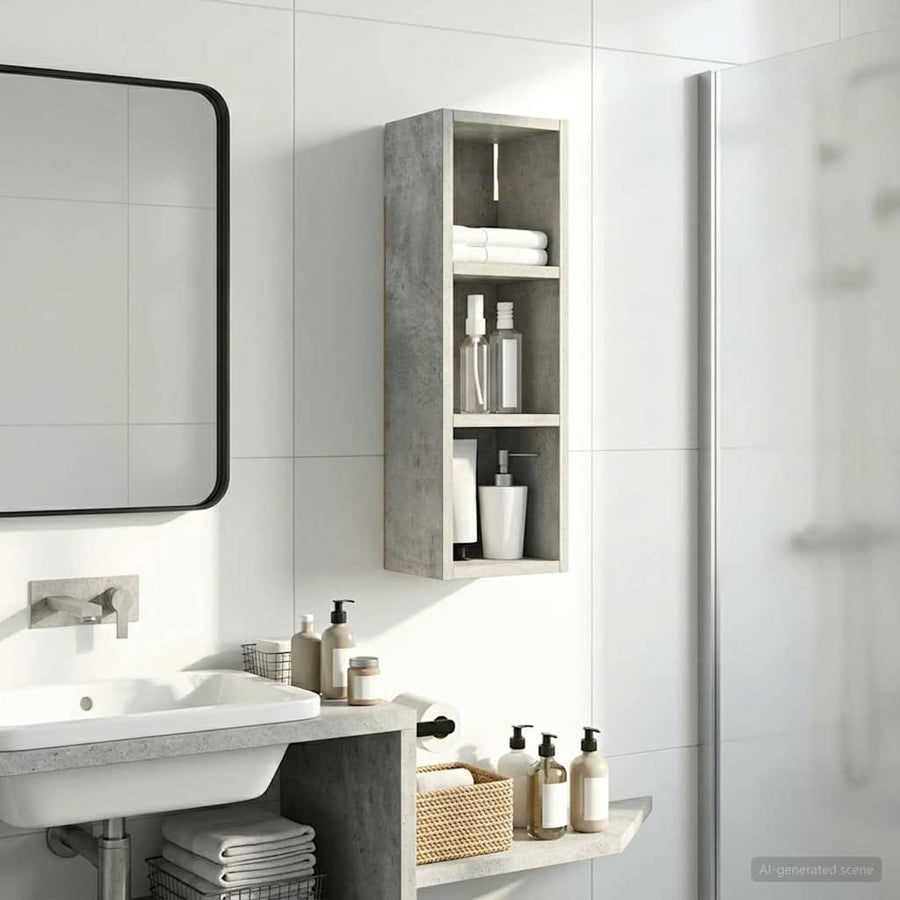 Badkamer wandkast met plank Beton Grijs 20 x 16 x 62,5 cm