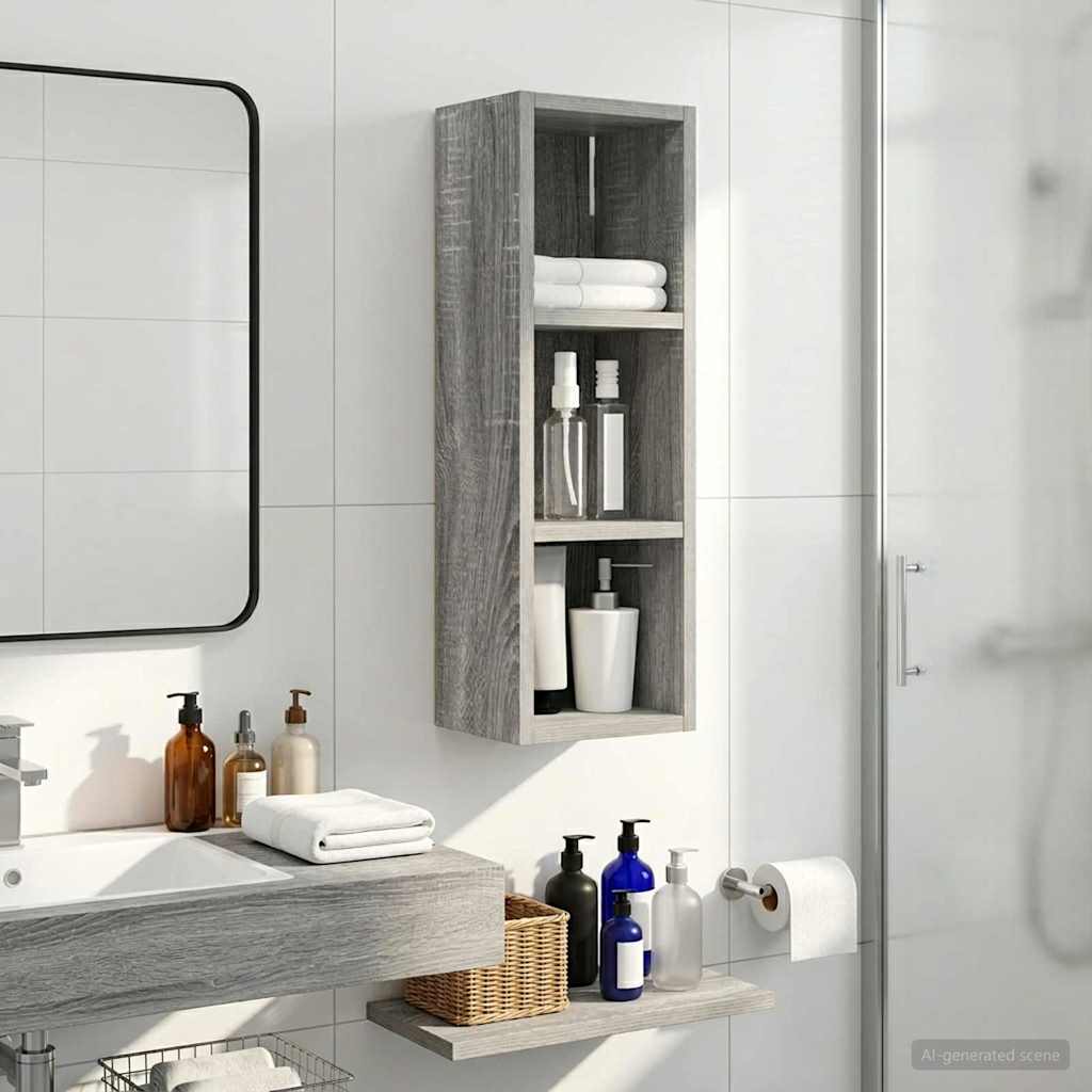 Badkamer wandkast met plank Grijze Sonoma 20 x 16 x 62,5 cm