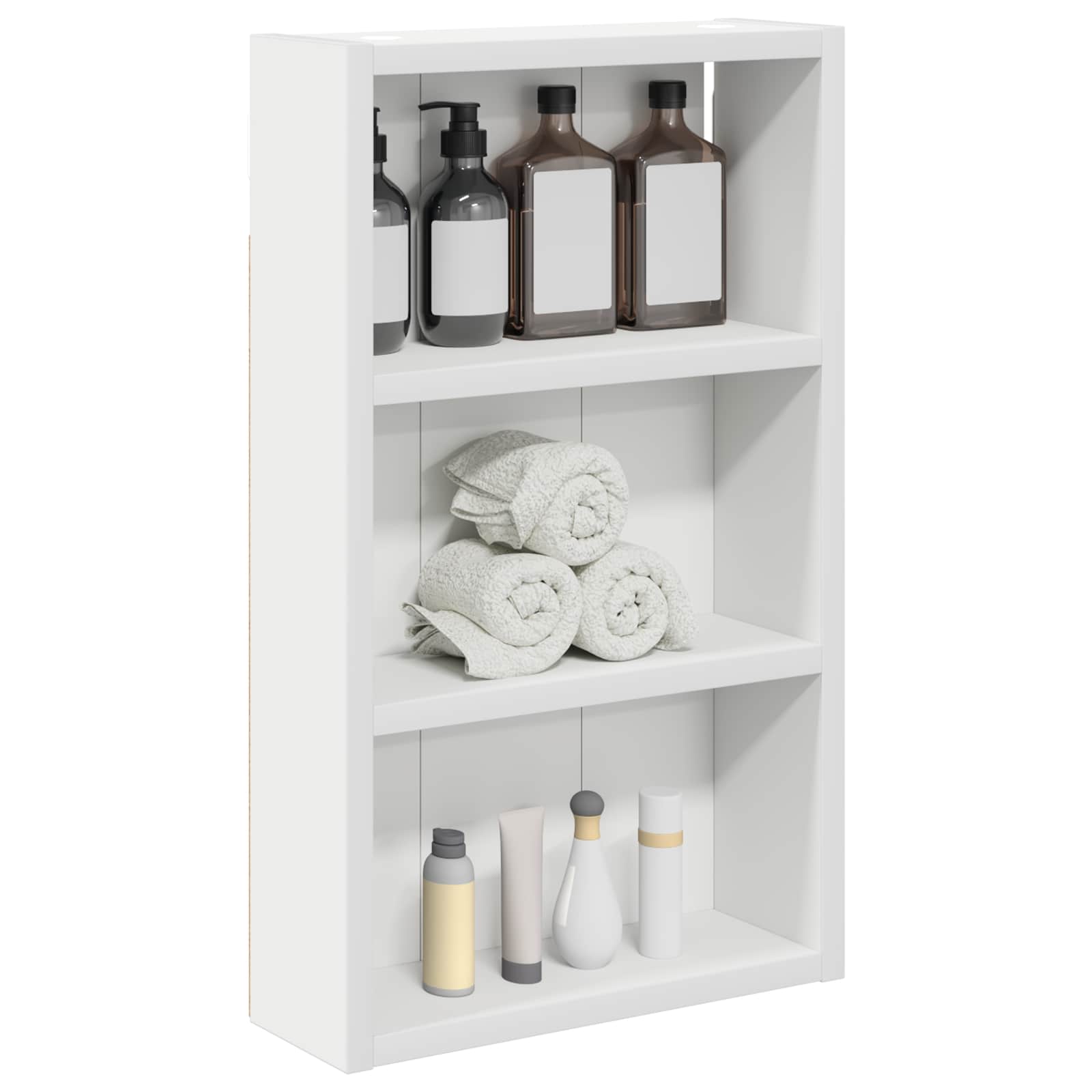 Badkamer wandkast Wit 30 x 10 x 50 cm Geconstrueerd hout