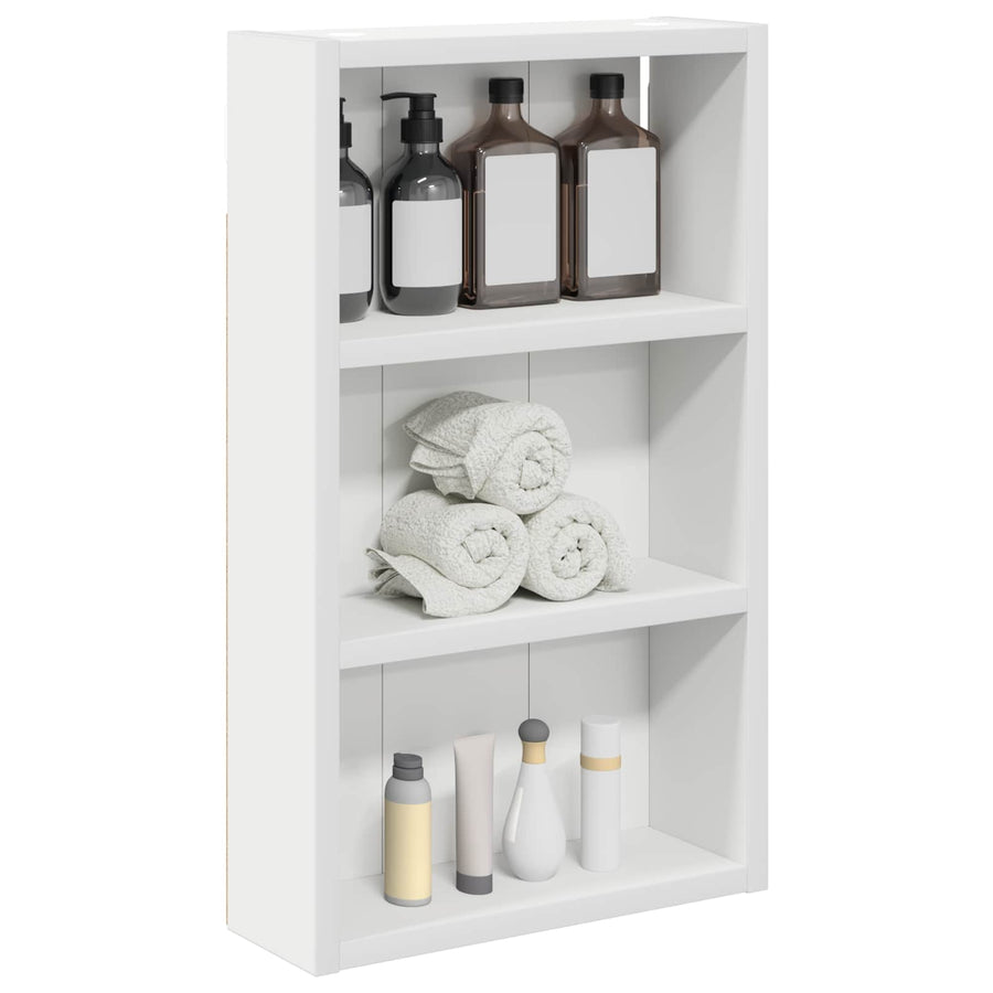 Badkamer wandkast Wit 30 x 10 x 50 cm Geconstrueerd hout