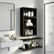 Badkamerwandkast 30x10x50 cm zwarte eik