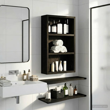 Badkamer wandkast Zwarte Eik 30 x 10 x 50 cm Geconstrueerd hout