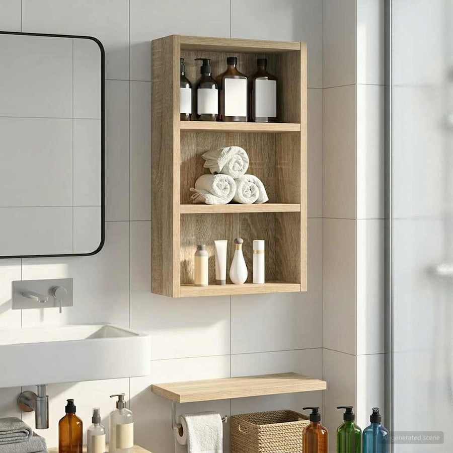 Badkamer wandkast met plank Sonoma Eiken 30 x 10 x 50 cm