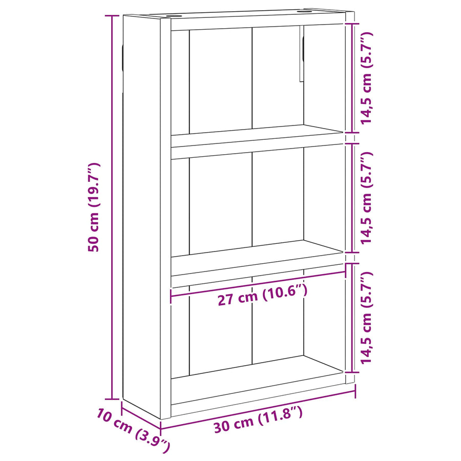 Badkamer wandkast met plank Sonoma Eiken 30 x 10 x 50 cm