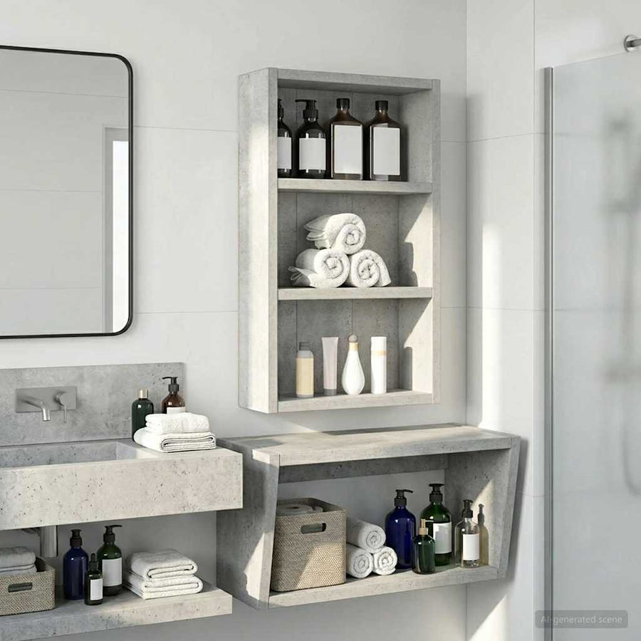 Badkamer wandkast met plank Beton Grijs 30 x 10 x 50 cm