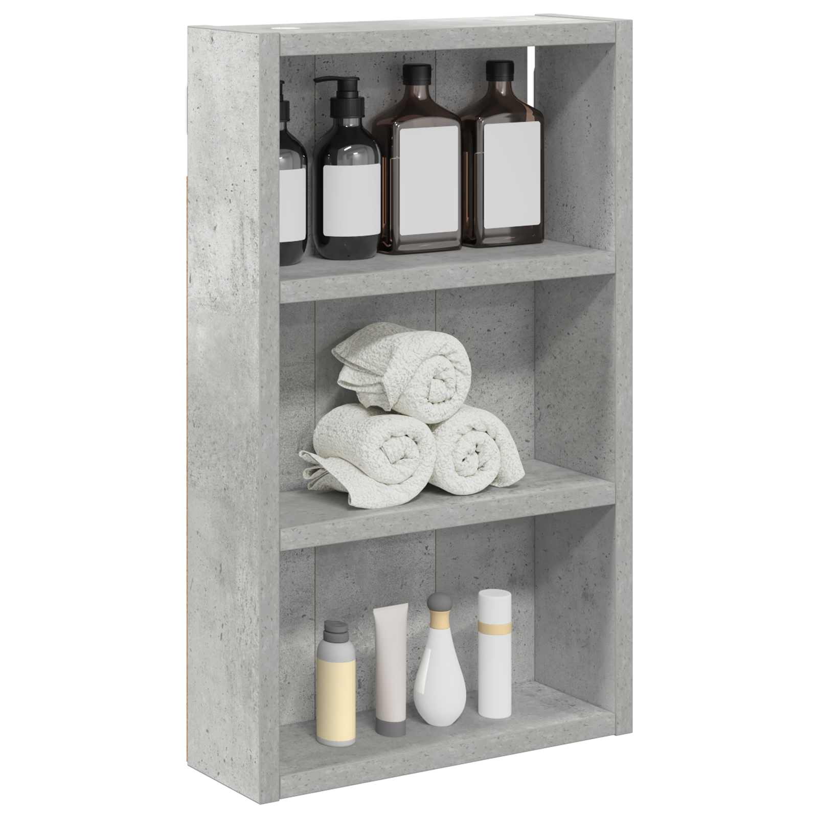 Badkamer wandkast met plank Beton Grijs 30 x 10 x 50 cm