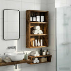 Wall-mounted Bathroom Cabinet with Shelf Smoked Oak 30 x 10 x 50 cm
