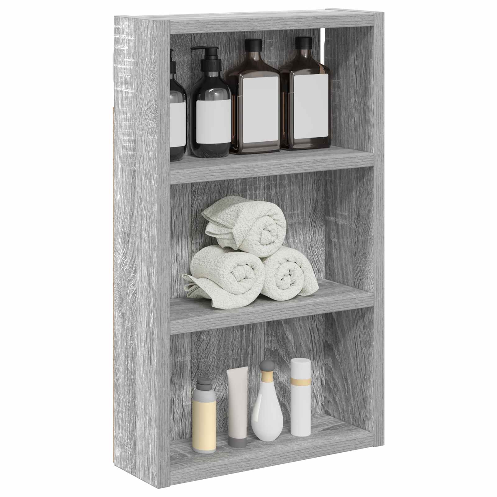 Badkamer wandkast met plank Grijze Sonoma 30 x 10 x 50 cm