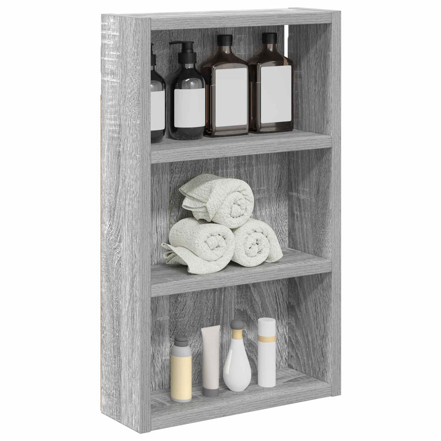 Badkamer wandkast met plank Grijze Sonoma 30 x 10 x 50 cm