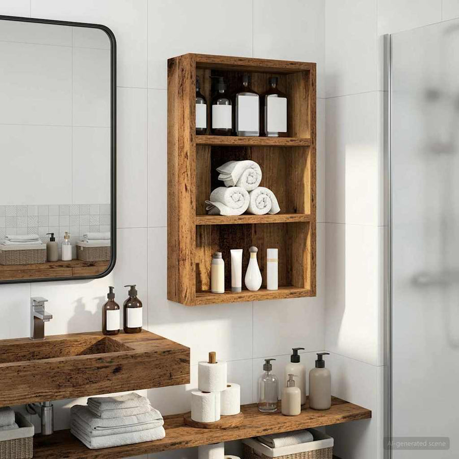 Badkamer wandkast Oudhout 30 x 10 x 50 cm Geconstrueerd hout