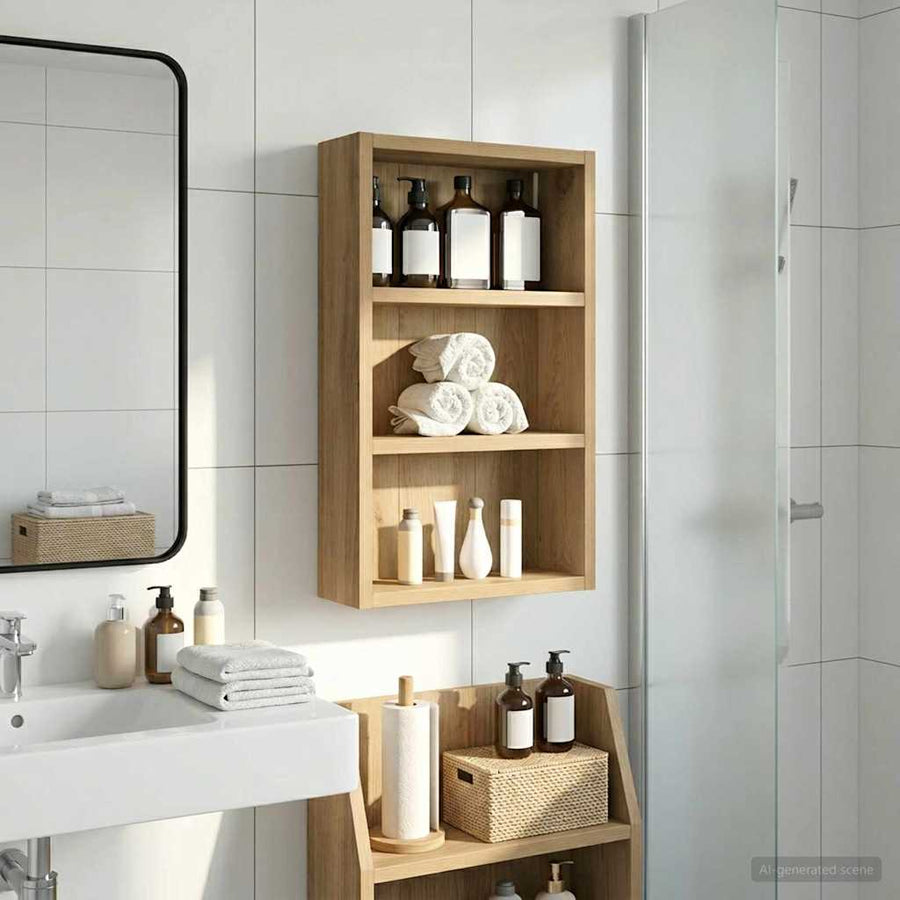 Badkamer wandkast met plank Ambachtelijk eiken 30 x 10 x 50 cm