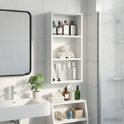 Badkamerwandkast 30x10x60,5 cm wit geconstrueerd hout