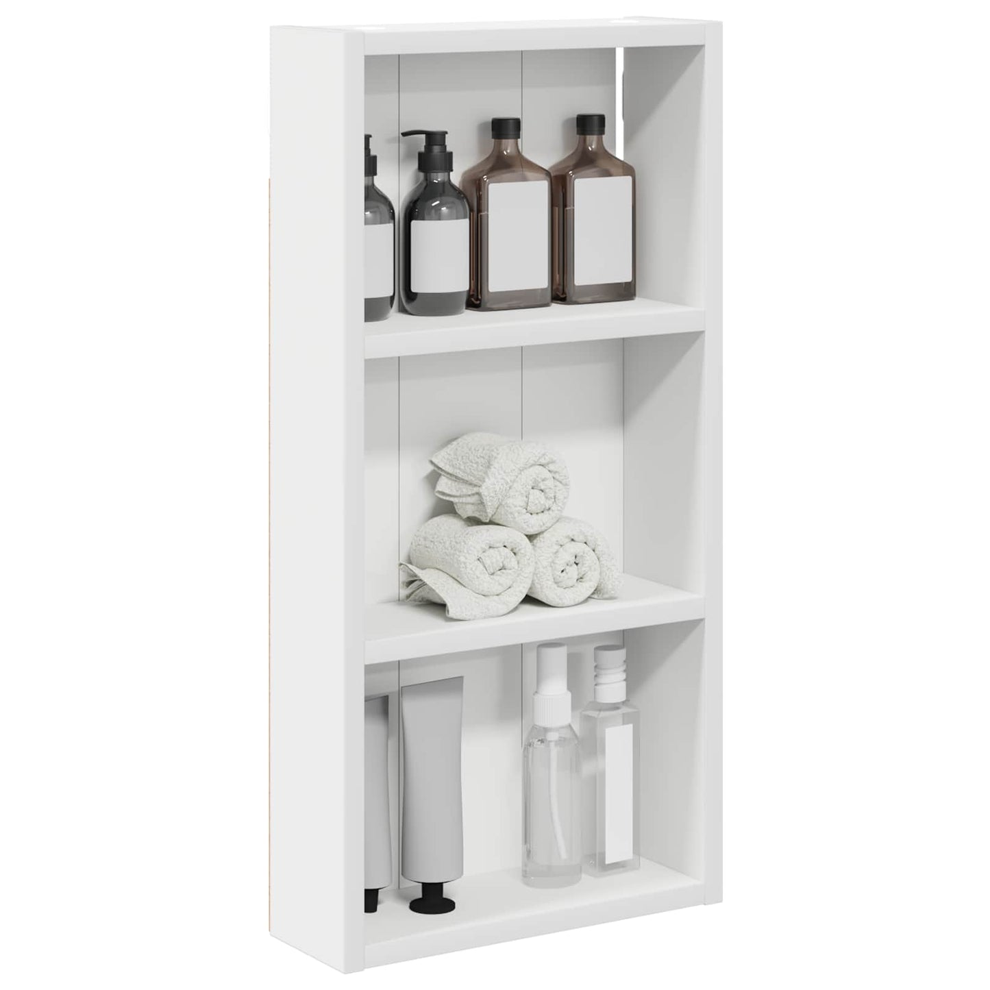 Badkamer wandkast Wit 30 x 10 x 60,5 cm Geconstrueerd hout