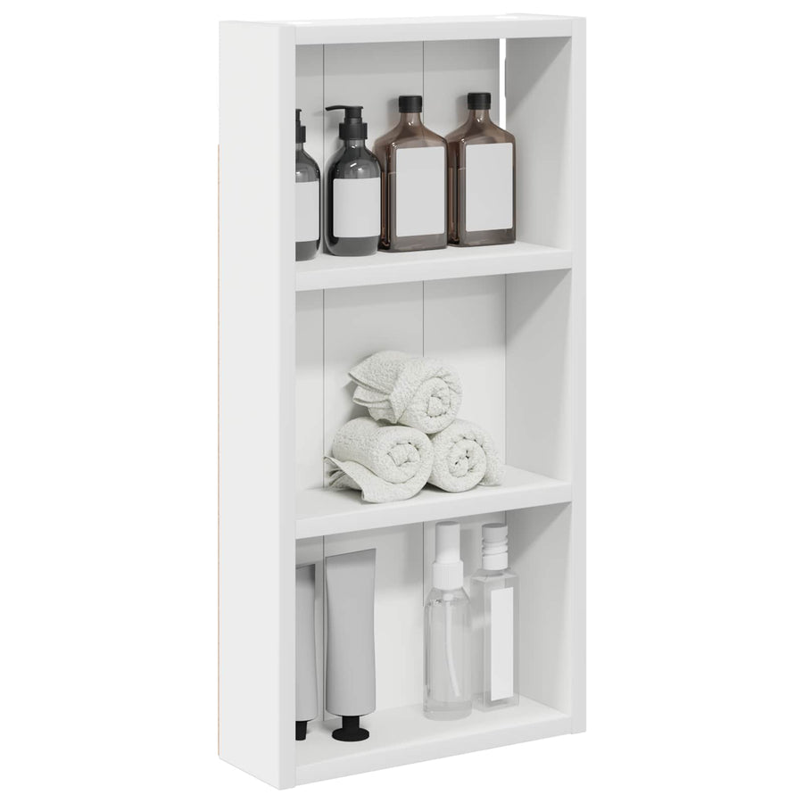 Badkamer wandkast Wit 30 x 10 x 60,5 cm Geconstrueerd hout