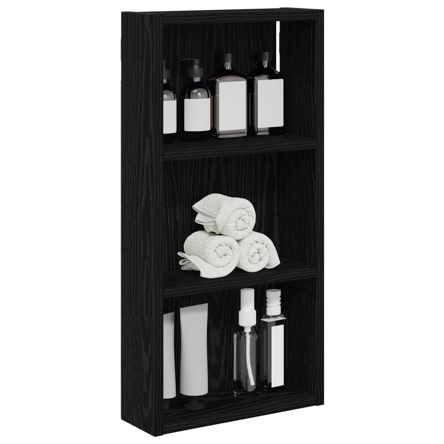 Badkamer wandkast met plank Zwarte Eik 30 x 10 x 60,5 cm
