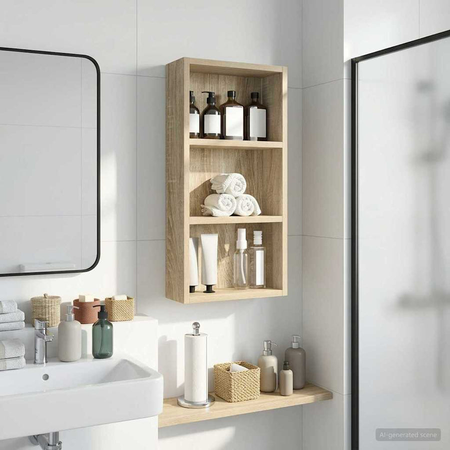 Badkamer wandkast met plank Sonoma Eiken 30 x 10 x 60,5 cm