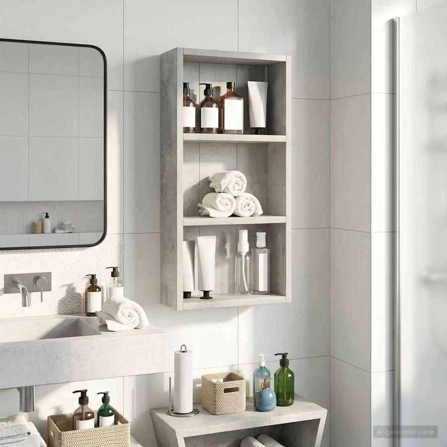 Badkamer wandkast met plank Beton Grijs 30 x 10 x 60,5 cm