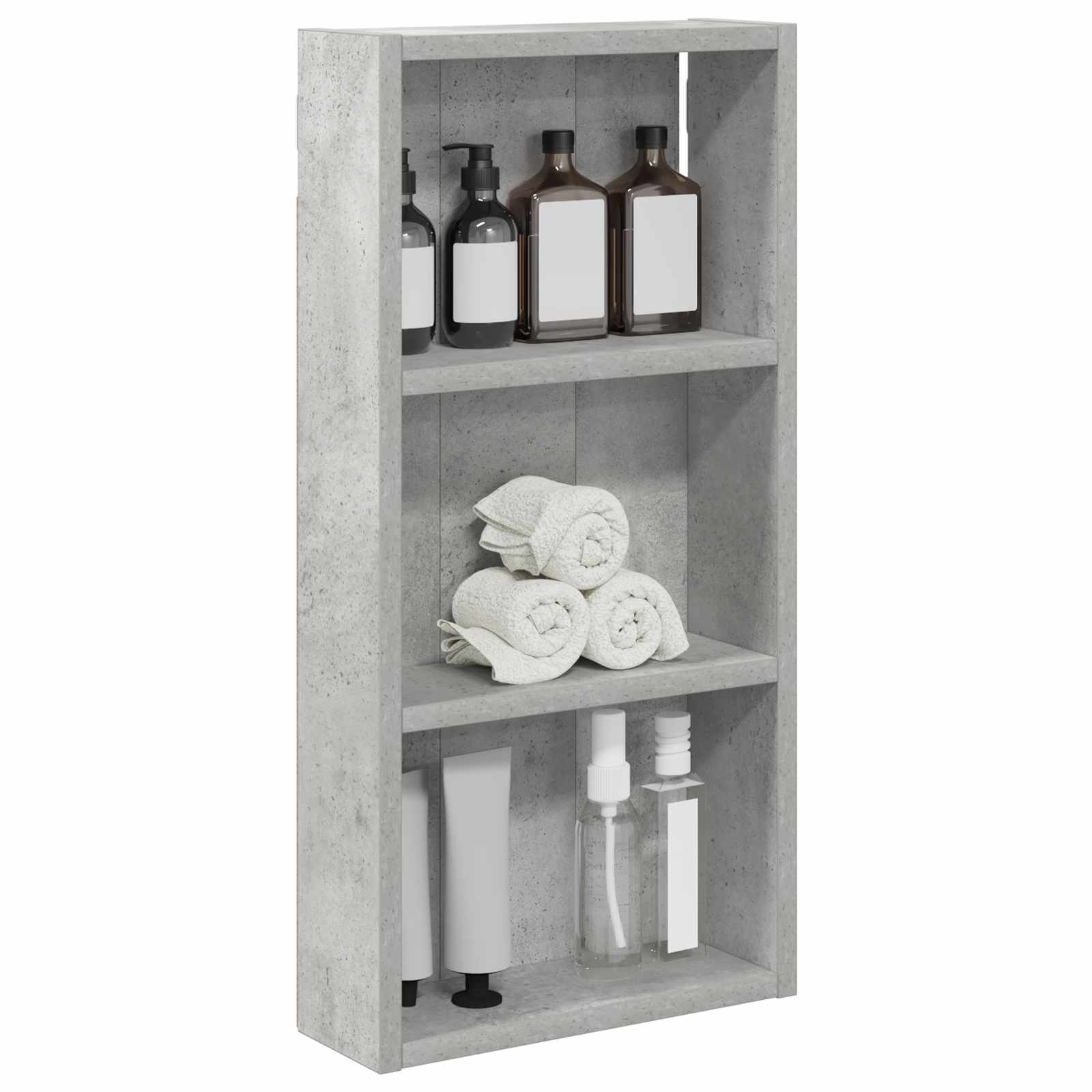 Badkamer wandkast met plank Beton Grijs 30 x 10 x 60,5 cm