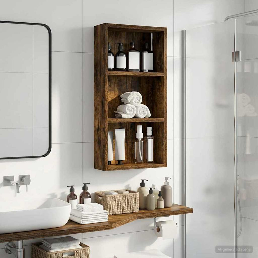 Badkamer wandkast met plank Gerookte Eik 30 x 10 x 60,5 cm
