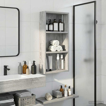 Badkamer wandkast met plank Grijze Sonoma 30 x 10 x 60,5 cm