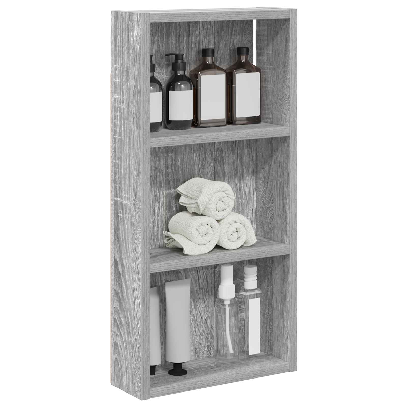 Badkamer wandkast met plank Grijze Sonoma 30 x 10 x 60,5 cm