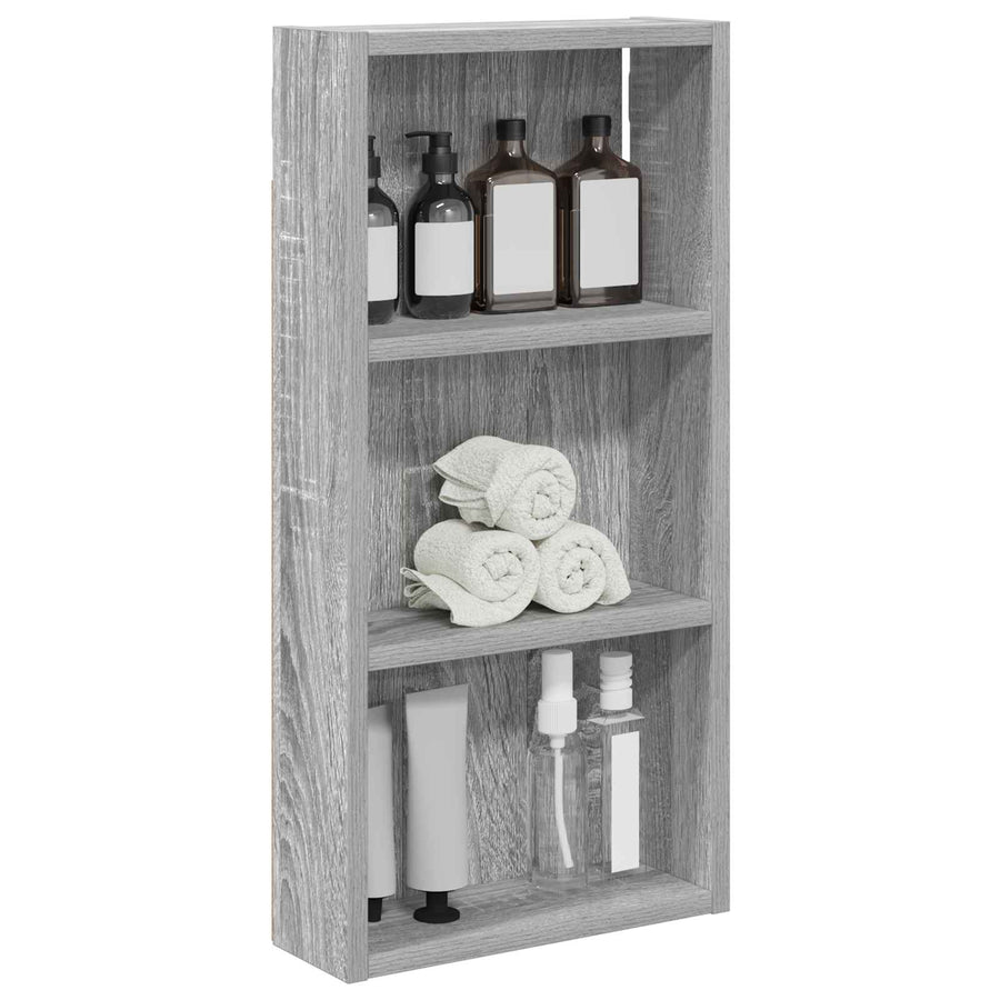 Badkamer wandkast met plank Grijze Sonoma 30 x 10 x 60,5 cm