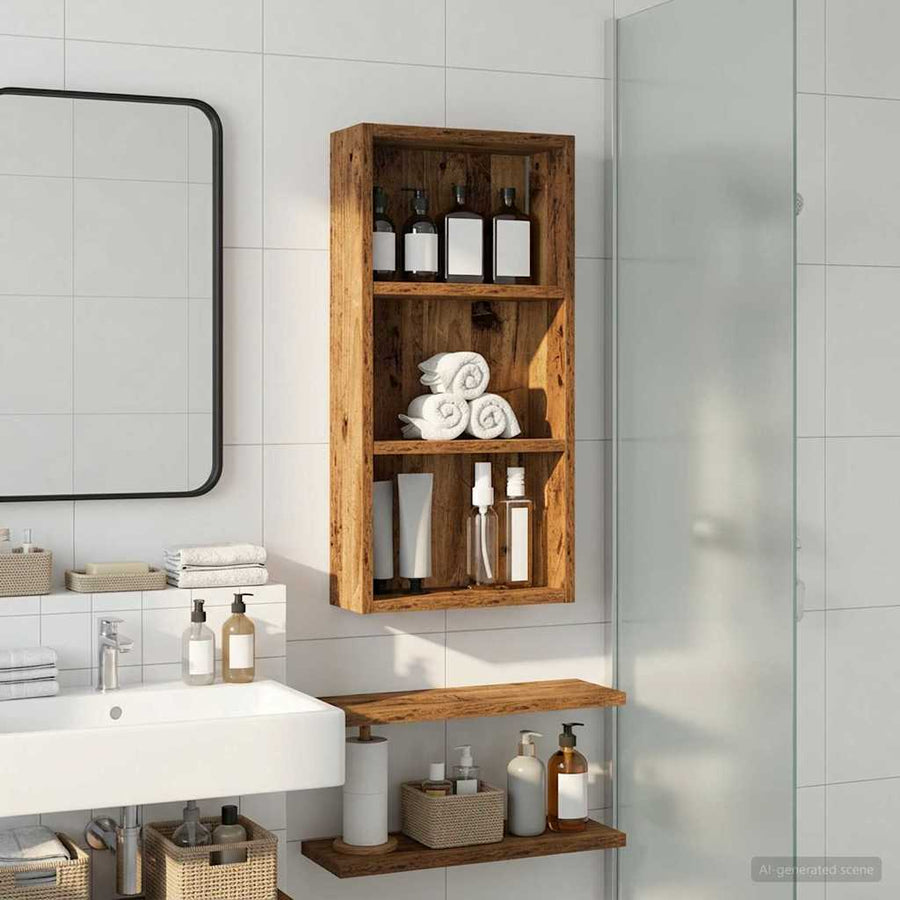 Badkamer wandkast Oudhout 30 x 10 x 60,5 cm Geconstrueerd hout