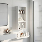 Badkamer wandkast 30x14x70 cm wit geconstrueerd hout