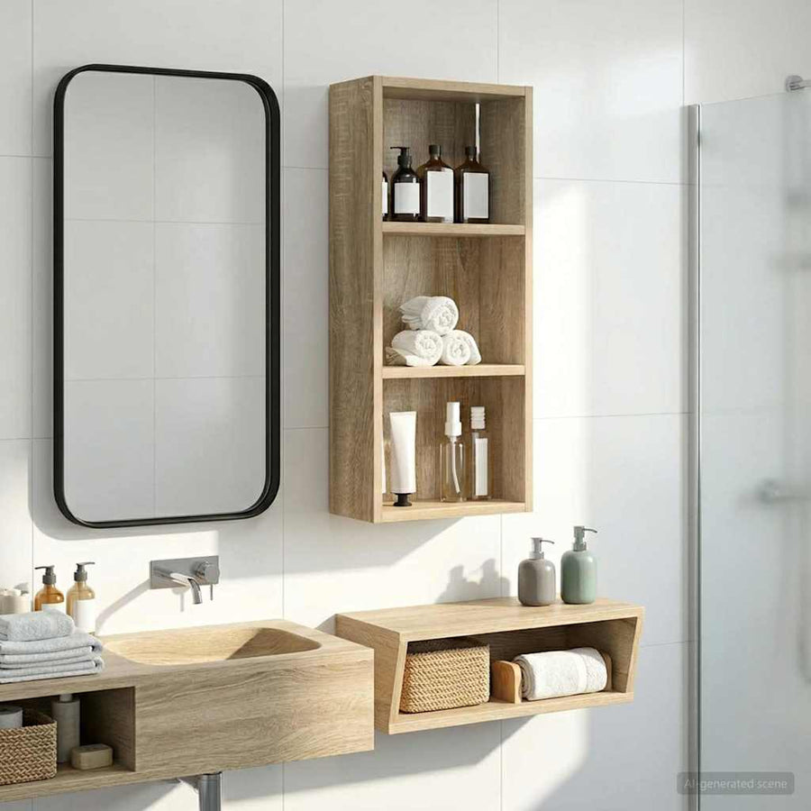 Badkamer wandkast met plank Sonoma Eiken 30 x 14 x 70 cm