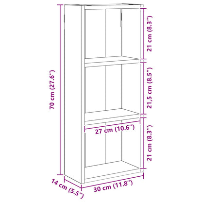 Badkamer wandkast met plank Sonoma Eiken 30 x 14 x 70 cm