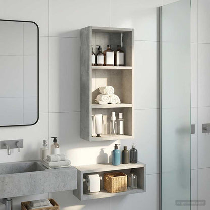 Badkamer wandkast met plank Beton Grijs 30 x 14 x 70 cm