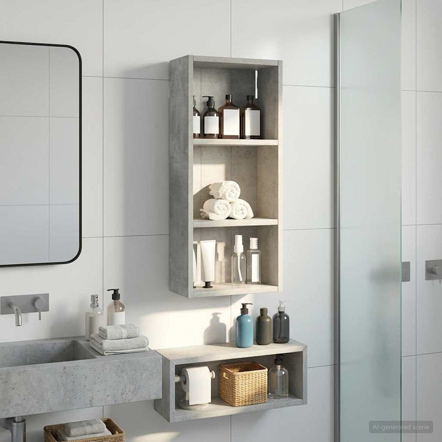 Badkamer wandkast met plank Beton Grijs 30 x 14 x 70 cm