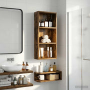 Badkamer wandkast 30x14x70 cm gerookte eik