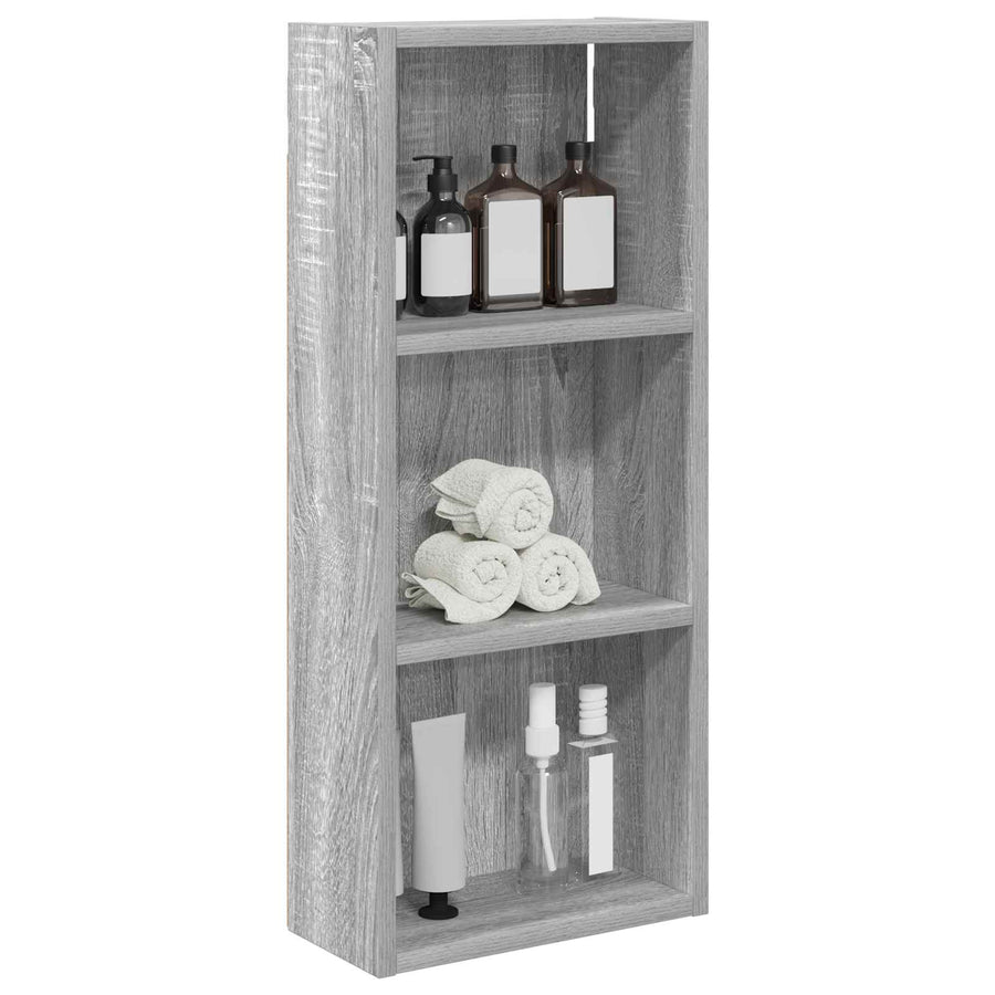 Badkamer wandkast met plank Grijze Sonoma 30 x 14 x 70 cm