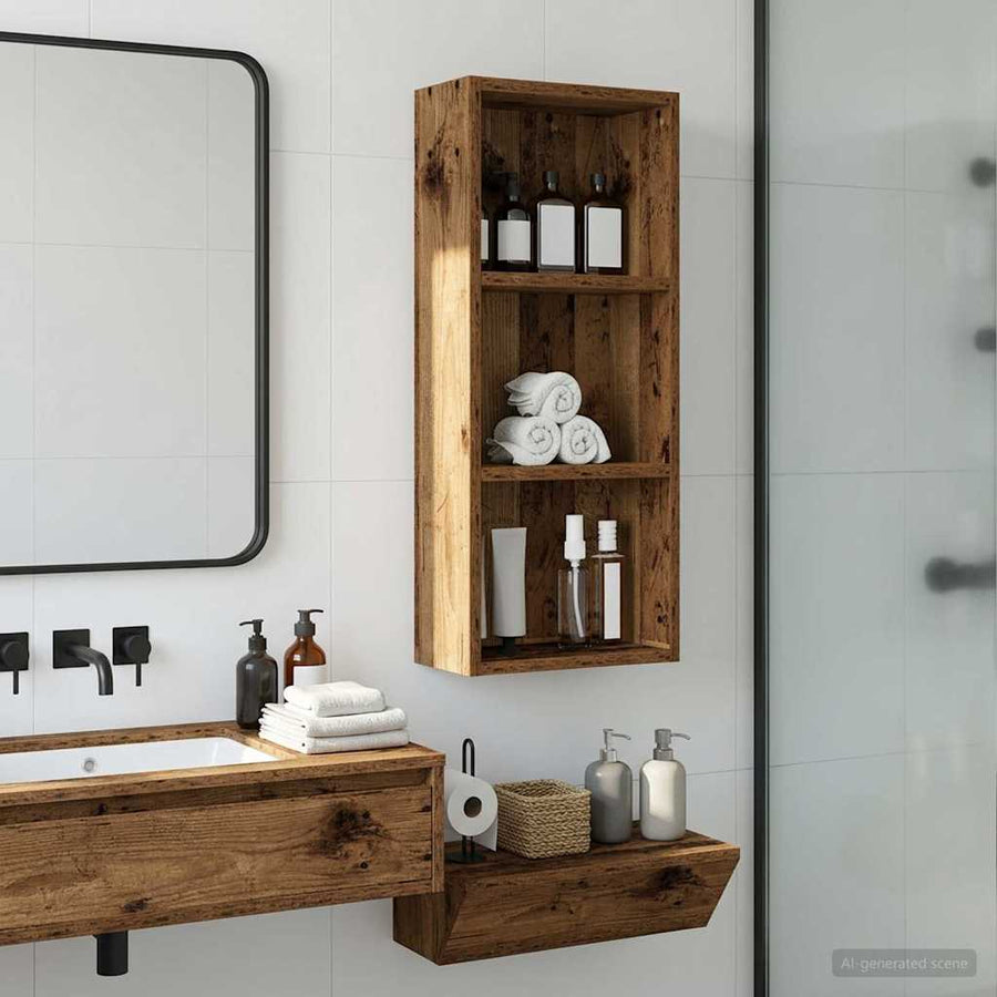 Badkamer wandkast Oudhout 30 x 14 x 70 cm Geconstrueerd hout