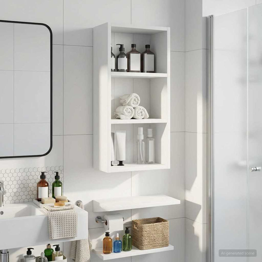 Badkamer wandkast Wit 30 x 16 x 62,5 cm Geconstrueerd hout