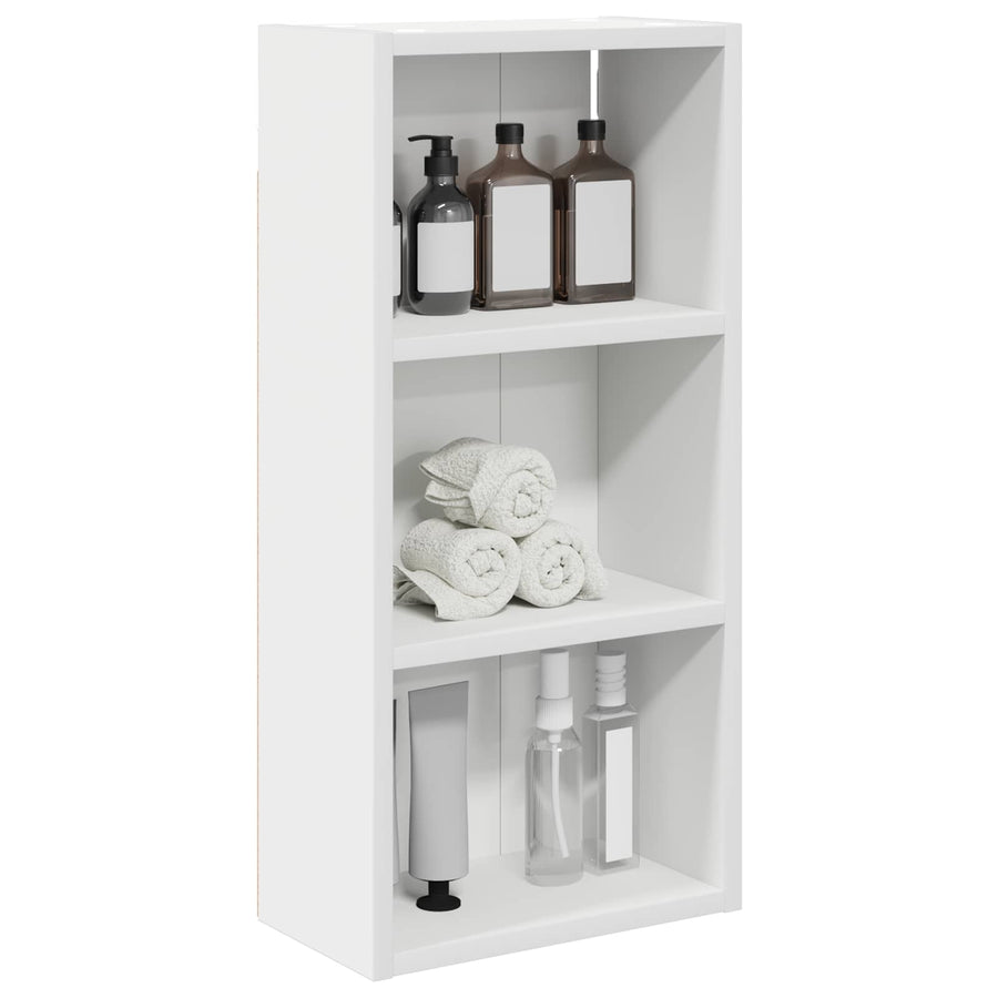 Badkamer wandkast Wit 30 x 16 x 62,5 cm Geconstrueerd hout