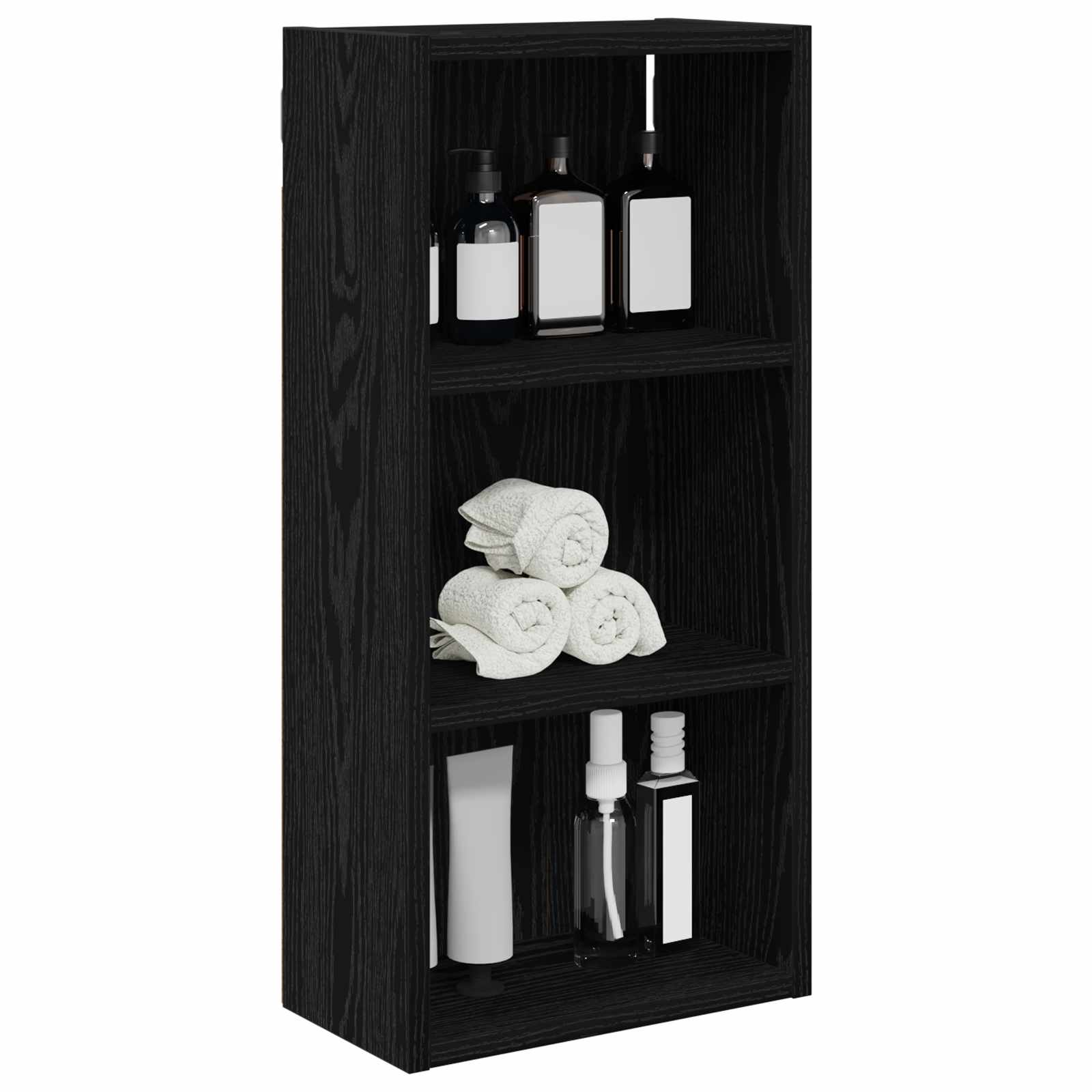 Badkamer wandkast met plank Zwarte Eik 30 x 16 x 62,5 cm