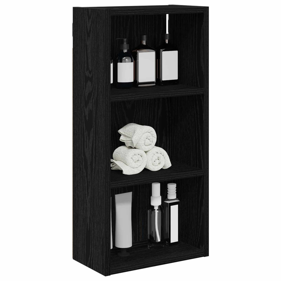 Badkamer wandkast met plank Zwarte Eik 30 x 16 x 62,5 cm