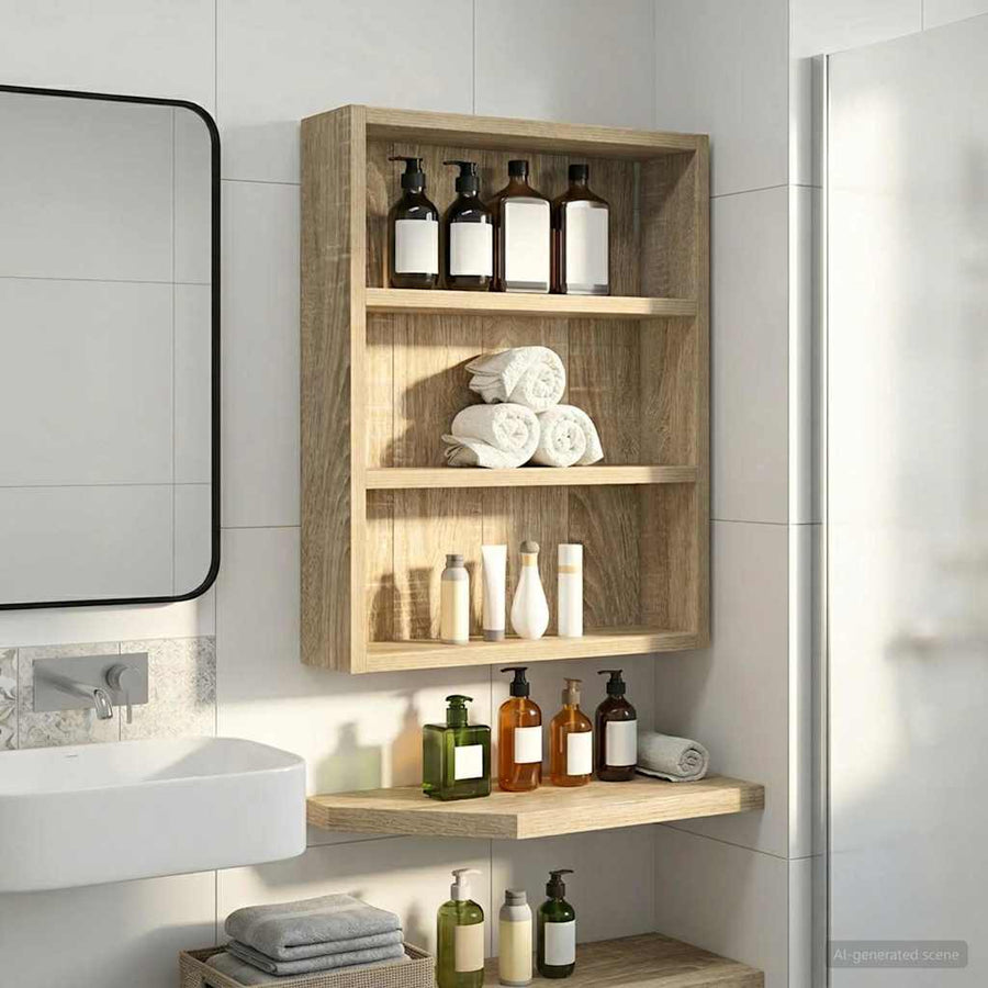 Badkamer wandkast met plank Sonoma Eiken 40 x 10 x 50 cm
