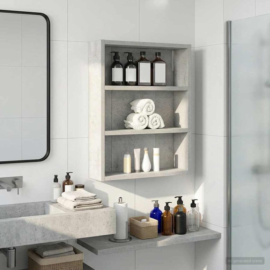 Badkamer wandkast met plank Beton Grijs 40 x 10 x 50 cm