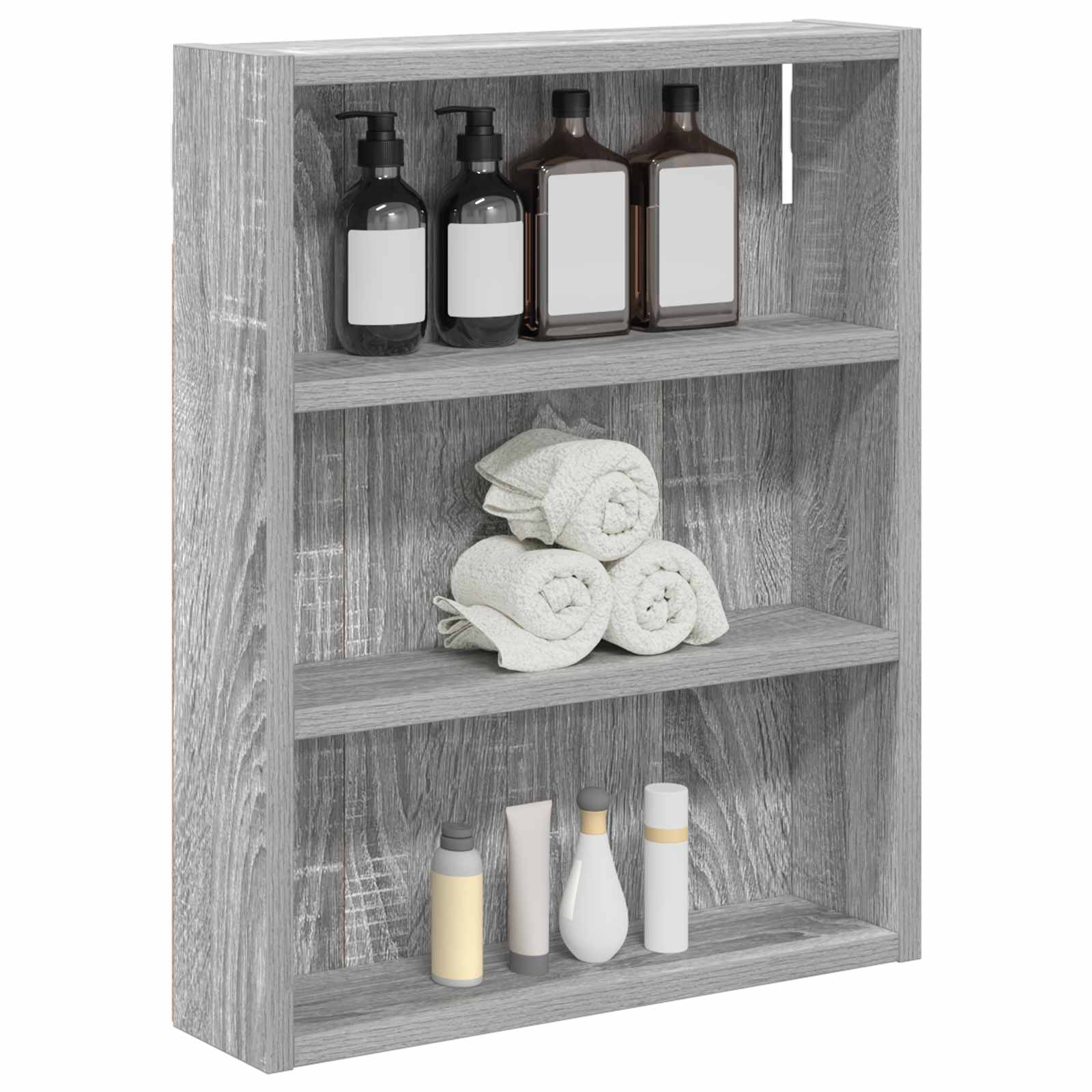 Badkamer wandkast met plank Grijze Sonoma 40 x 10 x 50 cm
