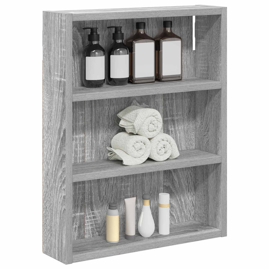 Badkamer wandkast met plank Grijze Sonoma 40 x 10 x 50 cm