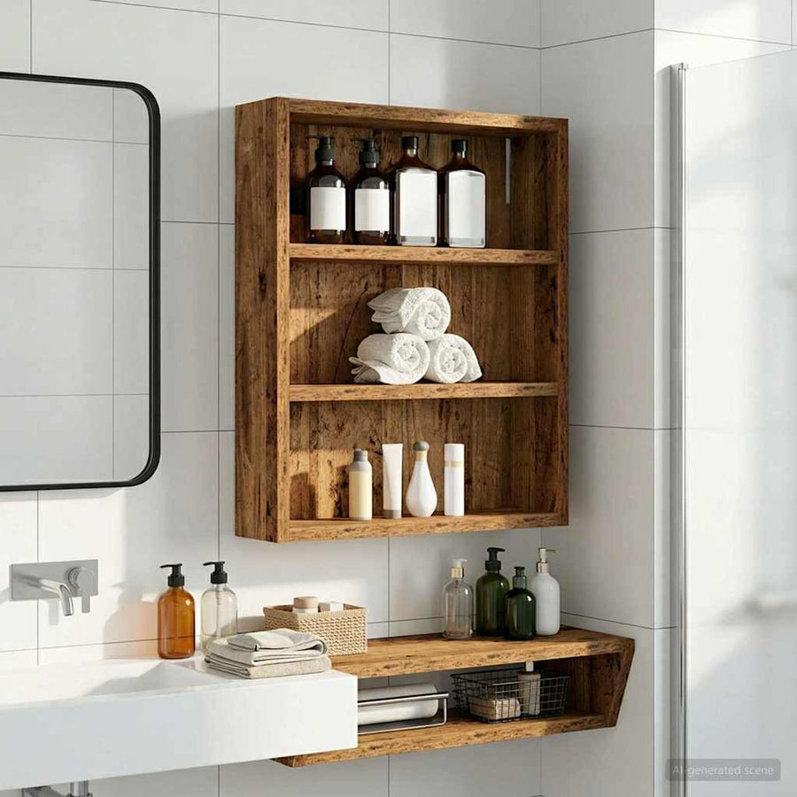 Badkamer wandkast Oudhout 40 x 10 x 50 cm Geconstrueerd hout