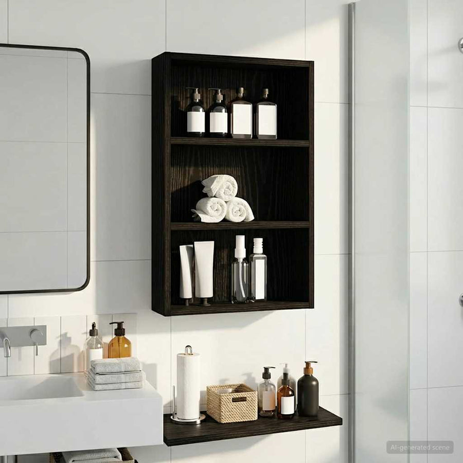 Badkamer wandkast met plank Zwarte Eik 40 x 10 x 60,5 cm
