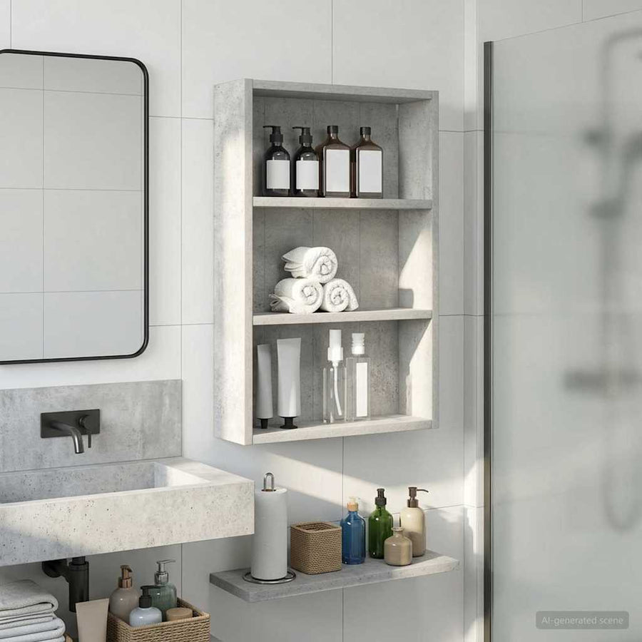 Badkamer wandkast met plank Beton Grijs 40 x 10 x 60,5 cm