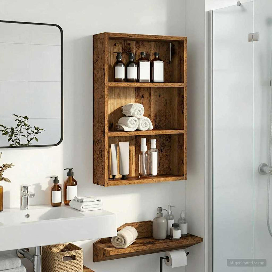 Badkamer wandkast Oudhout 40 x 10 x 60,5 cm Geconstrueerd hout