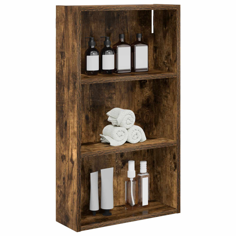 Badkamer wandkast met plank Gerookte Eik 40 x 14 x 70 cm