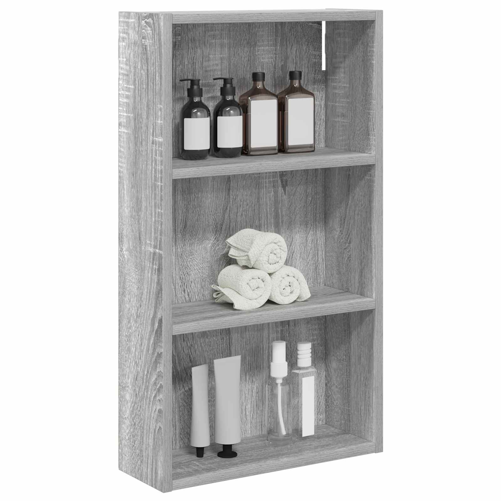 Badkamer wandkast met plank Grijze Sonoma 40 x 14 x 70 cm
