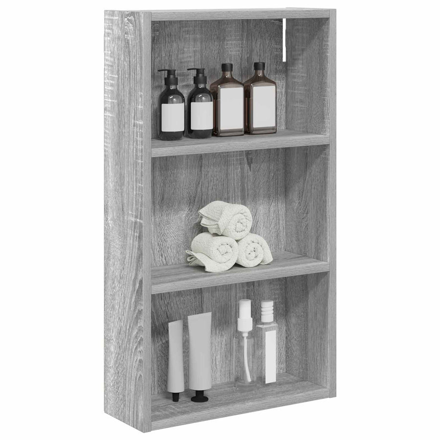 Badkamer wandkast met plank Grijze Sonoma 40 x 14 x 70 cm